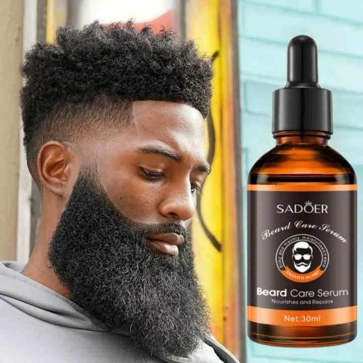 30ml Beard Growth Oil For Men Deep Moisturizing Smoothing Softening Beard Growth Serum Improves Frizz Natural Plant Beard Care Essence Pure Natural Nutrients - SADOER -