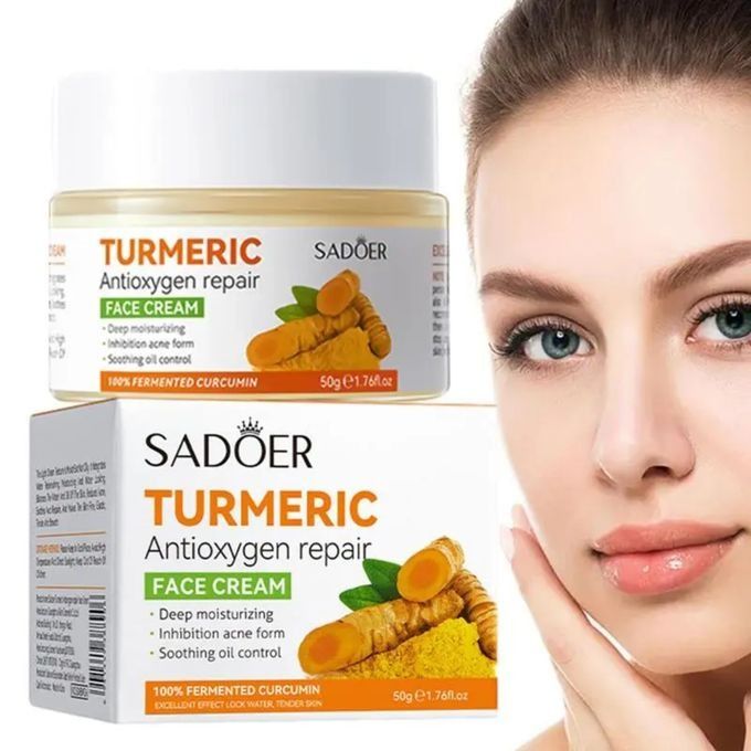 Tumeric Face Cream for Spots,Acne Cream for Face & Body,Hydrating Moisturizer for Face Skin Care,Pimple Cream Organic Turmeric for Acne Spot Improve, Acne Blemishes (50g) Christmas Gifts -SADOER -