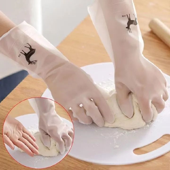 Dishwashing Gloves Reusable Cleaning Gloves for Housework Kitchen Bathroom Durable Clean Wear-Resistant Waterproof Gloves -