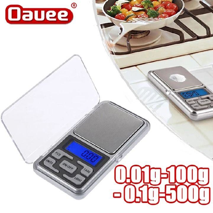 Electronic Scale Digital Pocket Scale Gram Precision Mini Jewelry Weighing Backlight Scale Good Small Kitchen Scale with LCD Display for Jewelry Powder Food Electronic Scale -