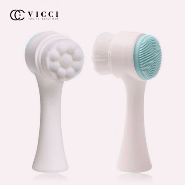 Deep Face Cleansing Brush Face Scrubber Brush Silicone Double-Sided Facial Cleanser Blackhead Removal Product Pore Cleaner Exfoliator Face Scrub Brush Gentle Facial Cleansing, Exfoliation and Scrub-