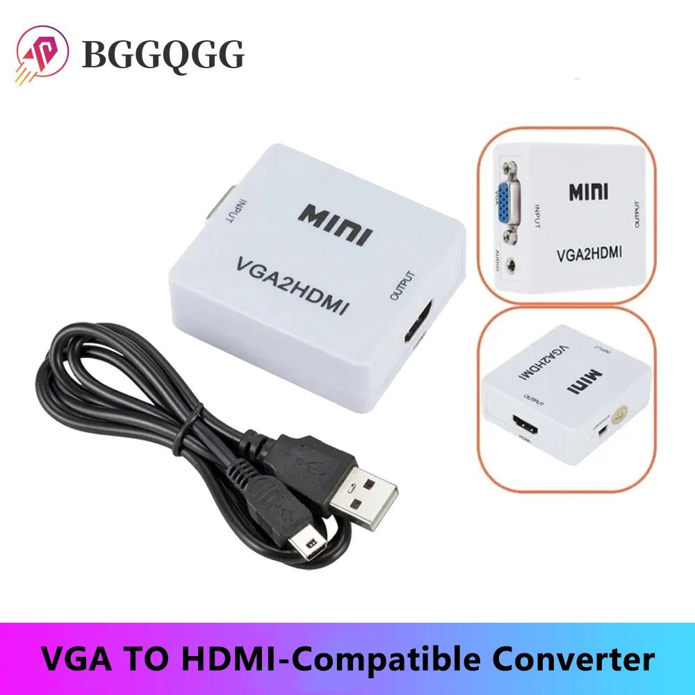 High Speed VGA to HDMI Converter 1080P Connector New Mini VGA to HDMI Adapter with Audio Compatible for Computer, Desktop, Laptop, PC, Monitor, Projector, HDTV, Roku, Xbox -