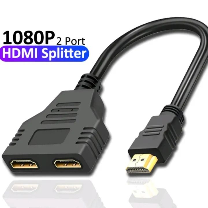 HDMI Splitter Adapter Cable - 1 in 2 Out HDMI Male to Dual HDMI Female 1 to 2 Way for HDMI HD, LED, LCD, TV, Support Two The Same TVs at The Same Time 1080P -
