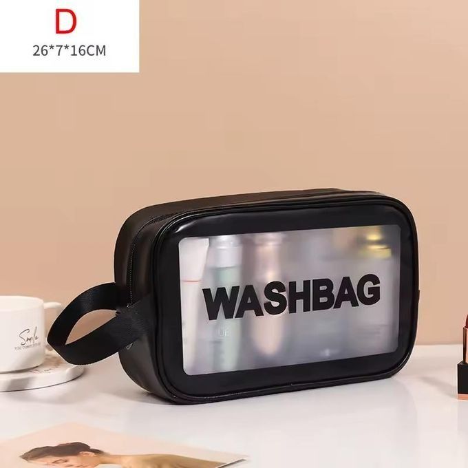 Travel Cosmetic Storage Bag Girl Makeup Bag Wash Bag Toiletry Organize Women Waterproof PVC Cosmetic Portable Bag Transparent Zipper Make Up Case Female Wash Kit -