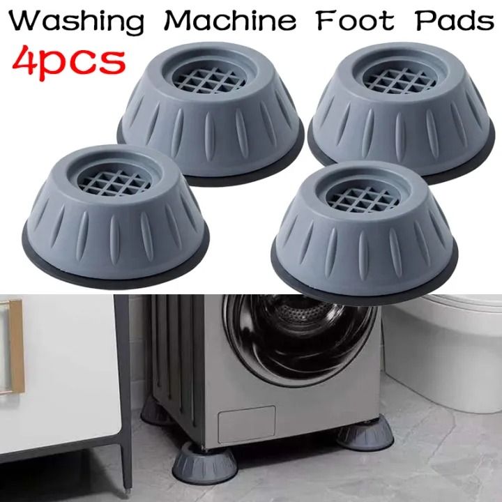 4Pcs/Set Washing Machine Universal Foot Pad for Sound Reducing Laundry Stand Stabilize and Anti Vibration Pad Anti Slip Mat Rubber Isolation Universal Noise-reducing Leg Base for Furniture-