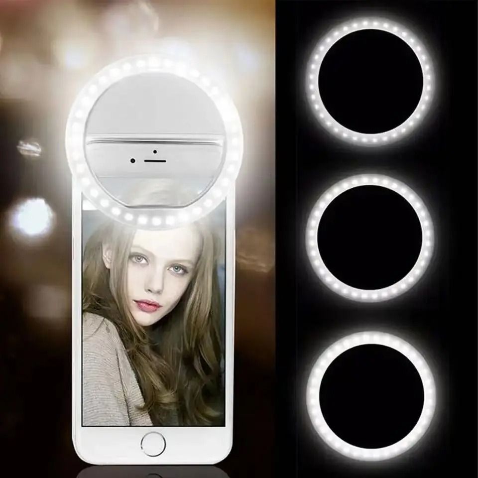 Selfie Ring Light Mini Rechargeable Super Bright Fill Light Live Clip-On Bulb Portable Led Selfie Ring Light For Vlog Makeup Video Recording -