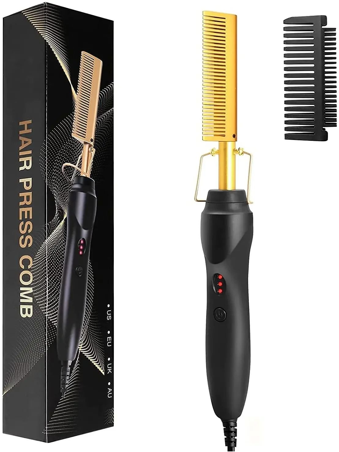 Electric Hot Comb Hair Straightener High Temperature Adjustable Temperature Flat Iron Comb Straighten Or Curler Hair Ceramic Press Comb -