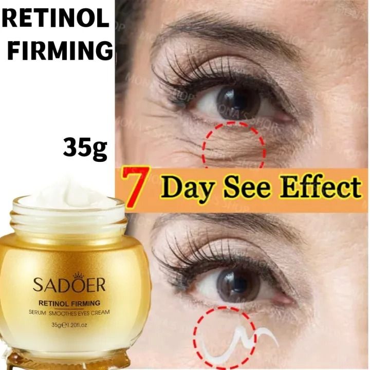 Instant Eye Bag Removal Retinol Cream Eliminate Eye Bags Dark Circles Anti-Wrinkle Firming Skin Fade Fine Lines Puffiness Retinol  Firming Moisturizing Brighten Eye Care Gel -SADOER-