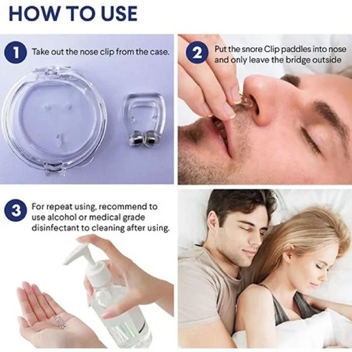 Anti Snoring Stop Snoring Silicone Nose Clip Device Comfortable Sleeping Aid Magnetic Snore Stopper for Women and Men Snoring Solution Comfortable and Quieter Sleep -