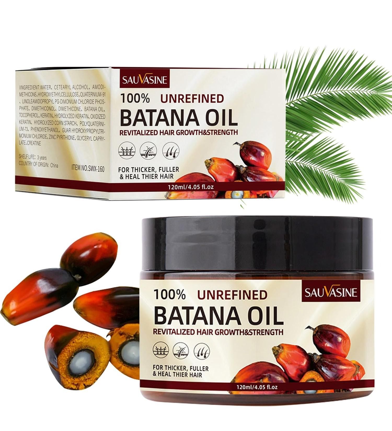 Organic Batana Oil for hair growth 100% Pure And Natural Batana Oil For Treating Hair Loss Anti-Breakage Hair Fast Hair Growth 100% Pure And Natural Batana Oil-