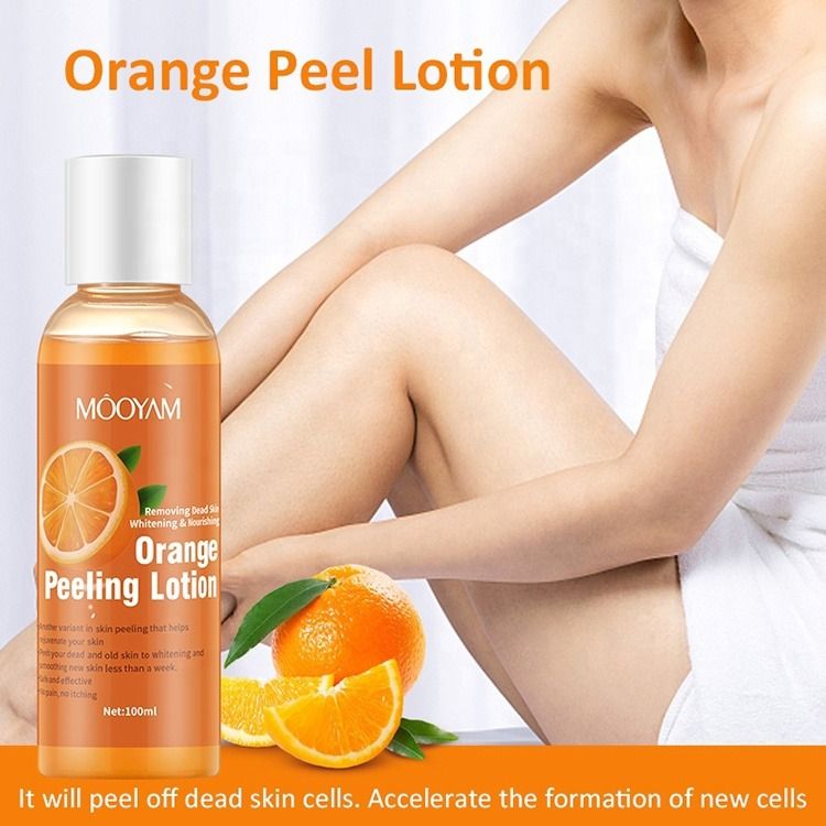 Black Skin Whitening Dark Spots Knuckles Remover Orange Peeling Lotion Oil 100% Organic Bleaching Dark Skin Exfoliating Whitening Nourishing Moisturizing Body Scrub Brightening Peeling Gel for Skin-