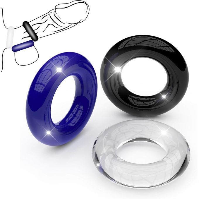 3Pcs/Set Ejaculation Delay Cock Rubber Rings Silicone Penis Rings Stronger Erection  Adult Supplies Male Lasting Bondage Sex Toys Delay Ejaculation Stay Hard Penis Rings Last Longer Penis Enlargement-