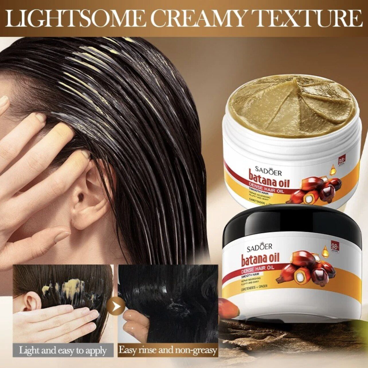 Batana Oil Hair Strengthening Hair Growth Anti-Hair Loss Treatment Pure Batana Oil Butter Fast Hair Growth for Men Women Nourish Shiny Hair Healthy Hair Care Anti Hair Loss - SADOER-