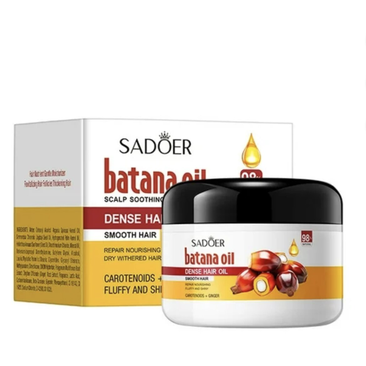 Batana Oil Hair Strengthening Hair Growth Pure Natural Organic Batana Oil Paste Scalp Moisturizing African Fast Hair Growth Smooth Hair Care Oil Regrowth Treatment -SADOER -