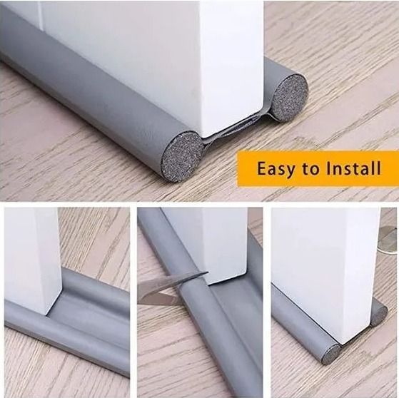 Hot Sell Flexible Door Bottom Sealing Strip Stopper Door Weatherstrip Guard Wind Dust Blocker Sealer Stopper Door Seal 93cm Under Door Space Sealer Noise Cold Pest Blocker -
