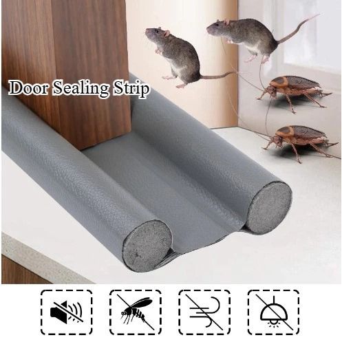 Hot Sell Flexible Door Bottom Sealing Strip Stopper Door Weatherstrip Guard Wind Dust Blocker Sealer Stopper Door Seal 93cm Under Door Space Sealer Noise Cold Pest Blocker -