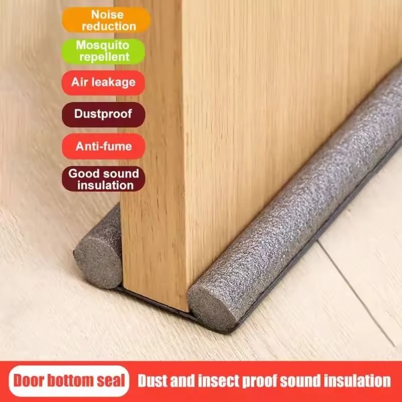 Hot Sell Flexible Door Bottom Sealing Strip Stopper Door Weatherstrip Guard Wind Dust Blocker Sealer Stopper Door Seal 93cm Under Door Space Sealer Noise Cold Pest Blocker -