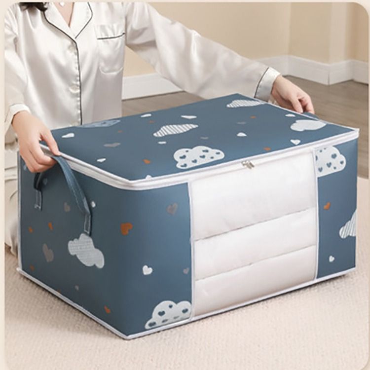 1pc Big Capacity Clothes Storage Bag Quilt Clothes Duvet Blanket Storage Box Organizer Sorting Bags Dustproof Closet Under-Bed Moisture Proof Suitable For Blankets Bedding Foldable With Sturdy Zipper