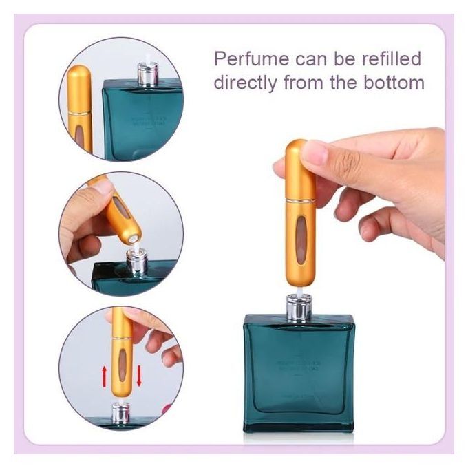 Refillable Mini Perfume Bottle Portable Cosmetic Bottle Spray Bottle Atomizer Spray Container Travel Refillable Bottles 5ml Mini Travel Durable Leak-Proof Perfume Dispenser, Easy to Use and Refill -