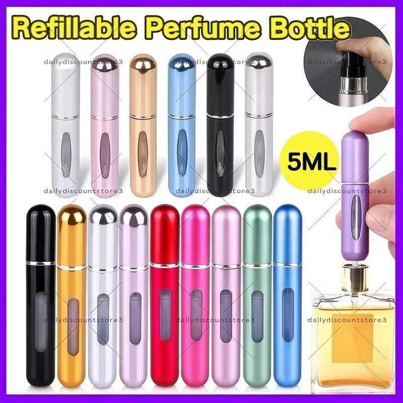Perfume Refill Bottle - Durable Leak-Proof Perfume Dispenser, Easy to Use and Refill, Stylish and Travel Friendly Spray Bottle- 5ml Mini Travel Perfume Spray Bottle Bottom-Filling Pump Portable -