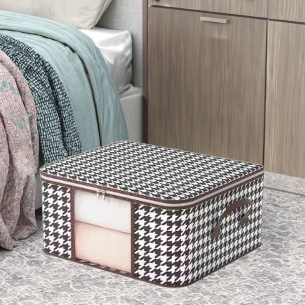 1Pc Home Clothes Storage Box Foldable Wardrobe Clothes Organizer Box Moving Small Object Artifact Daily Necessities Storage Bag Large Capacity Clothes Storage Bag Organizer With Reinforced Handle -
