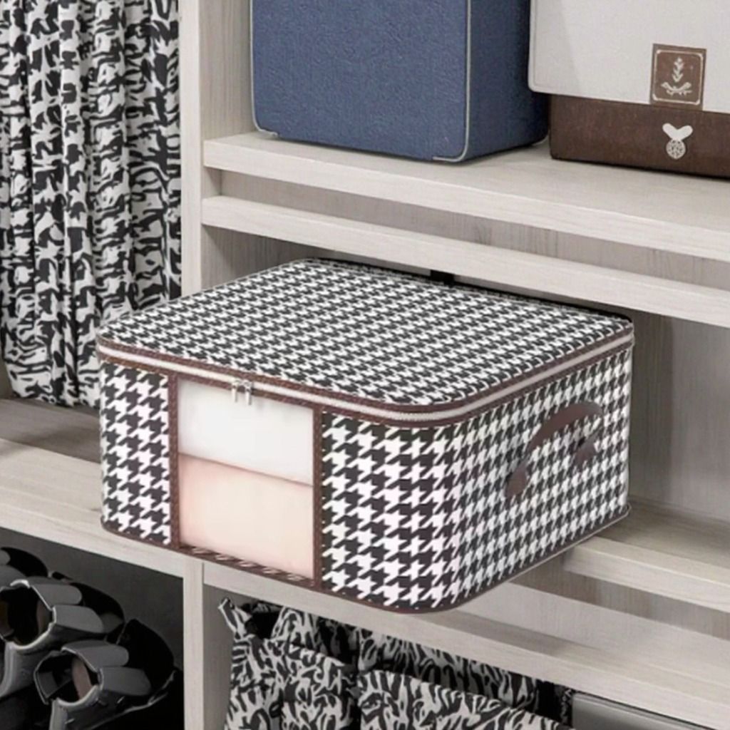 1Pc Home Clothes Storage Box Foldable Wardrobe Clothes Organizer Box Moving Small Object Artifact Daily Necessities Storage Bag Large Capacity Clothes Storage Bag Organizer With Reinforced Handle -
