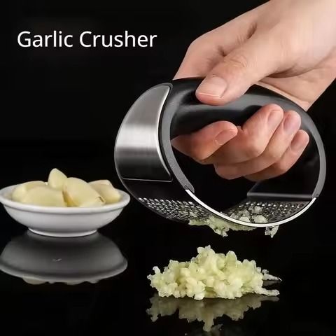 Upgraded Garlic Crusher Ginger Press Crush Squeezer Manual Garlic Ginger Rocker Crusher Garlic Cutting Mince Tools Kitchen Gadgets Durable Kitchen Accessories Gadget -