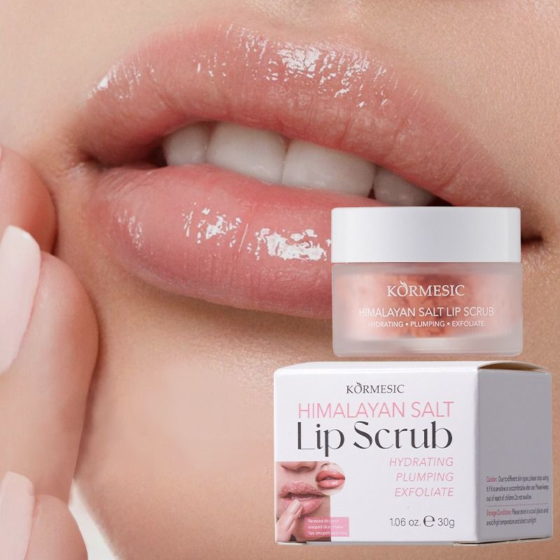 Lip Scrub Moisturizing Exfoliator Remove Dark Lips Hydrating Lip Moisturizer for Dry Lips and Chapped Lips – Gentle Lip for Smooth and Brighter Lips Himalayan Salt_30g Beauty Health - KORMESIC