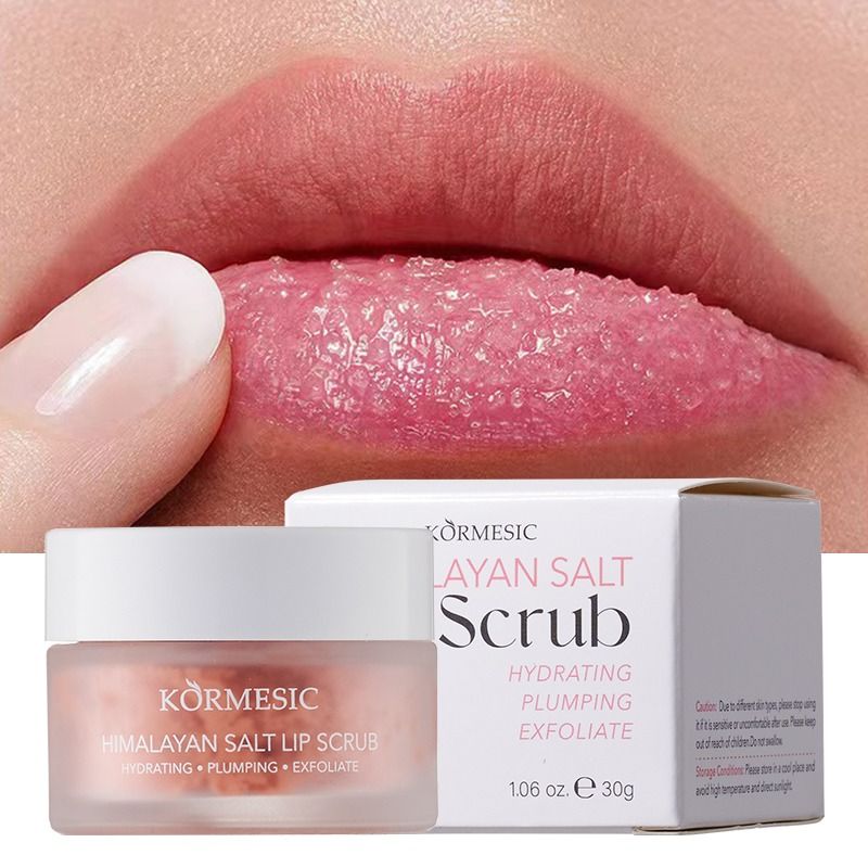 Lip Scrub Moisturizing Exfoliator Remove Dark Lips Hydrating Lip Moisturizer for Dry Lips and Chapped Lips – Gentle Lip for Smooth and Brighter Lips Himalayan Salt_30g Beauty Health - KORMESIC
