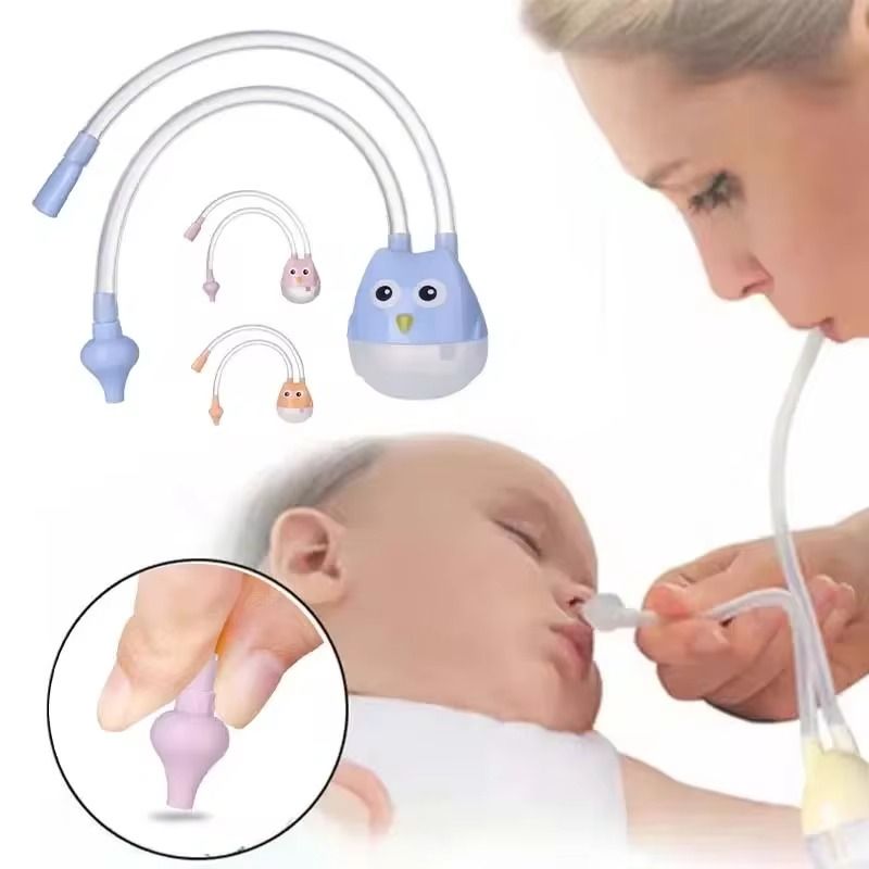 Baby Nasal Aspirator, Nose Cleaner Mucus Remover Nose Suction for Babies BPA Free Soft Silicone, Infants Snotsucker, Cold Relief, Snot Cleaner Manual Nasal Aspirator, Easy to Clean, Travel Friendly -