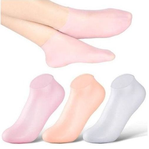 Reusable Moisturizing Socks Exfoliating for Women Men, Soft Gel Socks, Aloe Socks, Women Spa Socks Pedicure Socks for Repairing Dry Feet, Cracked Heel Softening Skin, Calluses 1 Pair Silicone Socks-