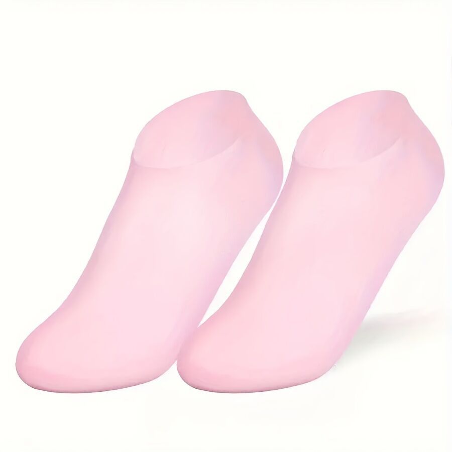Reusable Moisturizing Socks Exfoliating for Women Men, Soft Gel Socks, Aloe Socks, Women Spa Socks Pedicure Socks for Repairing Dry Feet, Cracked Heel Softening Skin, Calluses 1 Pair Silicone Socks-