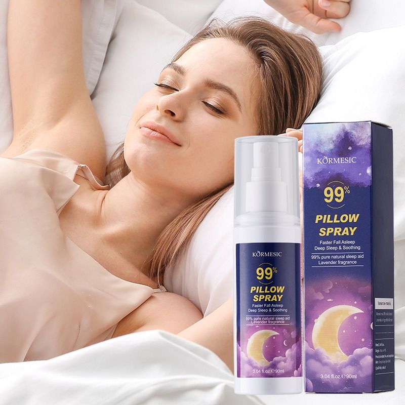 Lavender Pillow Spray Sleep Spray Deep Relaxation Stress Relief & Calming 90ml Aromatherapy Sleep Lavender Pillow Mist Pillow for Room Aromatherapy Sleep Lavender Vanilla Pillow Mist - KORMESIC-