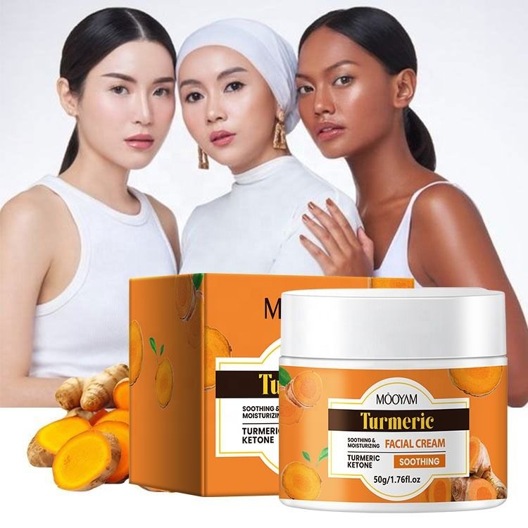 Turmeric Face Cream for Dark Spots – Natural Turmeric Skin Brightening Lotion for Face & Body – Cleanse Skin, Fight Acne, Even Tone, Clear Scars, Sun Damage, & Hyperpigmentation – 50g -MOOYAM-