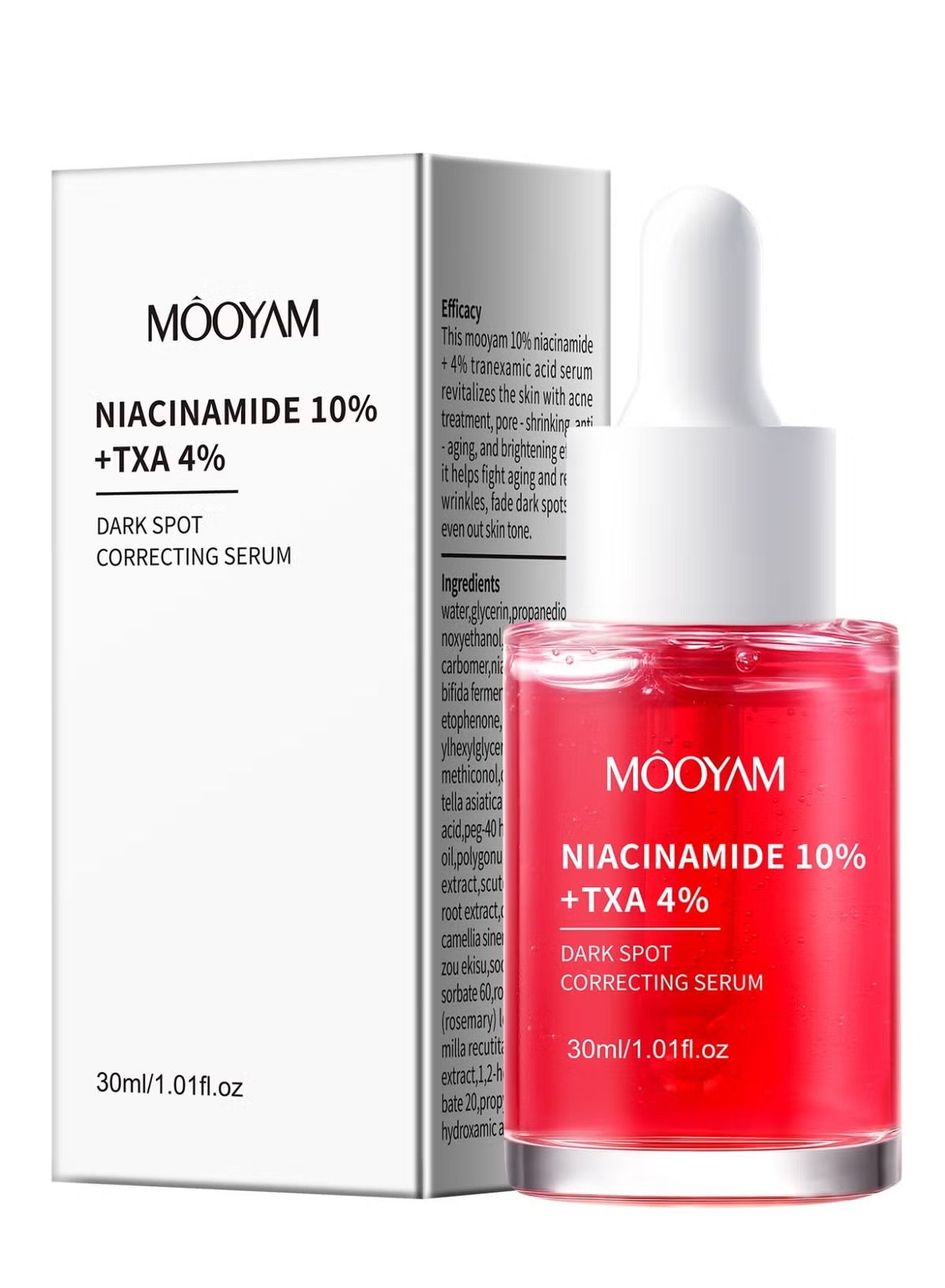 Darks Spots Remover Niacinamide 10% + TXA 4%  Serum Melanin Removal Fade Melasma Dark Spots Corrector Shrink Pores Hyaluronic Acid Moisturizing Skin Care Uneven Skin Tone, Texture -MOOYAM-