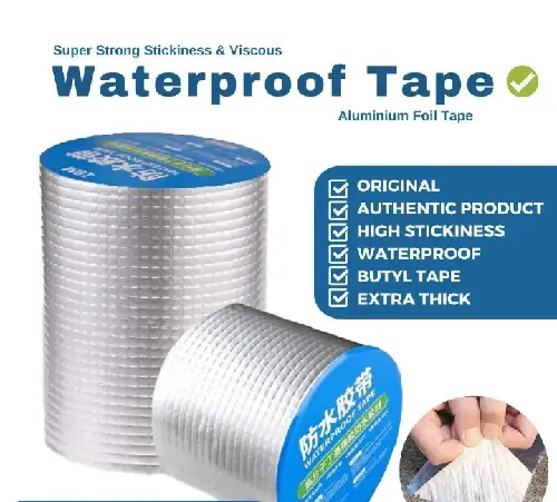 STRONG Butyl Tape Waterproof Tape Aluminum Foil Tape Sealant Tape 50mm x 5m, for RV Repair, Window, Silicone, Boat and Pipe Sealing, Glass & EDPM Rubber Roof Patching Water Tank Roof Pipe Window Seal-