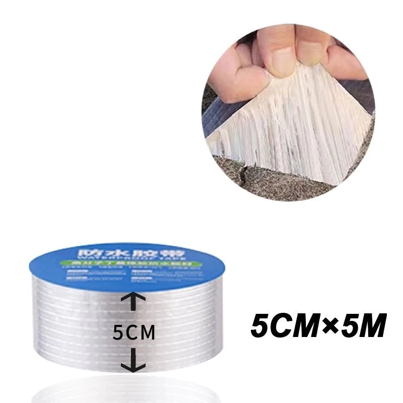 Leakage Repair Aluminum Foil Butyl Tape Adhesive Repair Tape Universal Flex Tape Waterproof House Crack Repair Adhesive Aluminum Foil Tape Waterproofing Water Tank Roof Pipe Window Sealant -