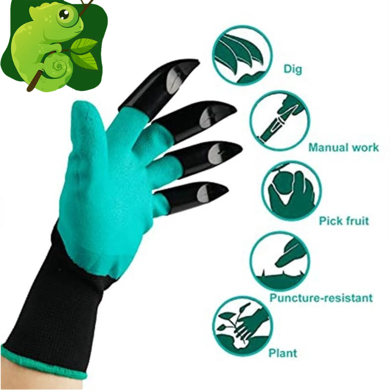 Garden Gloves With Claws - Dig, Plant, Weed & Seed Effortlessly - Protect Your Fingers & Nails Paw Garden Anti-Thorn Gloves Waterproof Latex Digging Gloves for Weeding Flower Planting Safety Gloves -