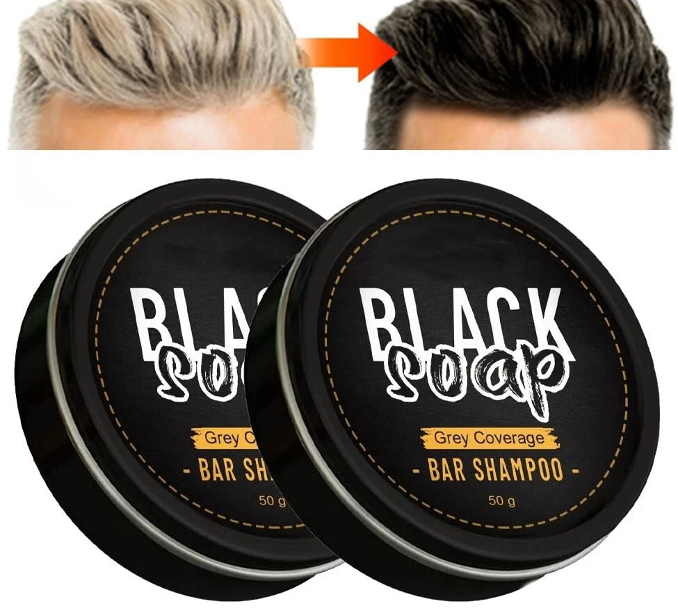Gray Hair Reverse Hair Darkening Soap Bar,Black Soap for Gray Hair Coverage,Natural Hair Darkening Shampoo Bar,Fast Natural Black Hairs Shampoo,Deep Clean & Scalp Care for Men Women - HOMTOPY -