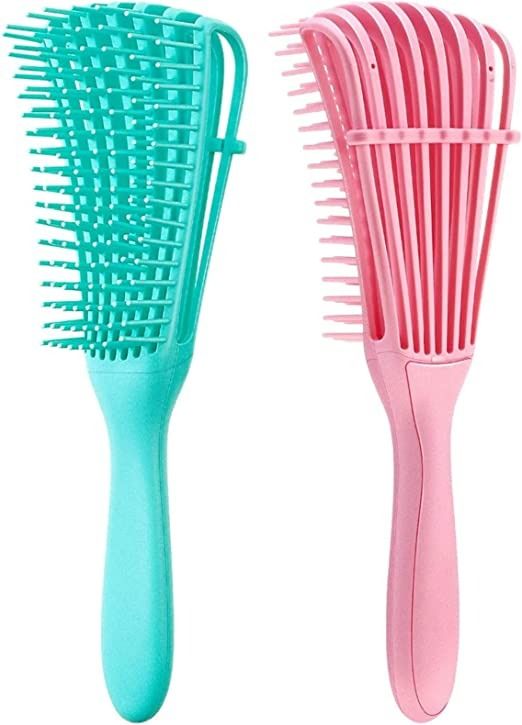 Hair Detangling Brush for Natural Hair,Wigs,Weaves & Hair Extensions,Silicone Detangler Brush,Curly Hair Detangling Comb, Hair Detangler Anti-Static Smooth Removes Hair Knots Comb Salon Hairdressing-