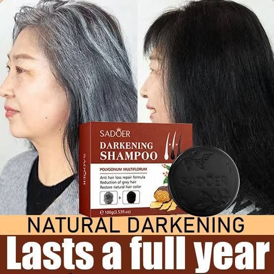 Hair Darkening Soap Gray Hair Reverse Polygonum Multiflorum Repair Natural Black Hair Soap Anti Hair Loss Hair Blackening Hair Growth Soap Black Shampoo Bar for Hair and Beard Darkenig- SADOER -