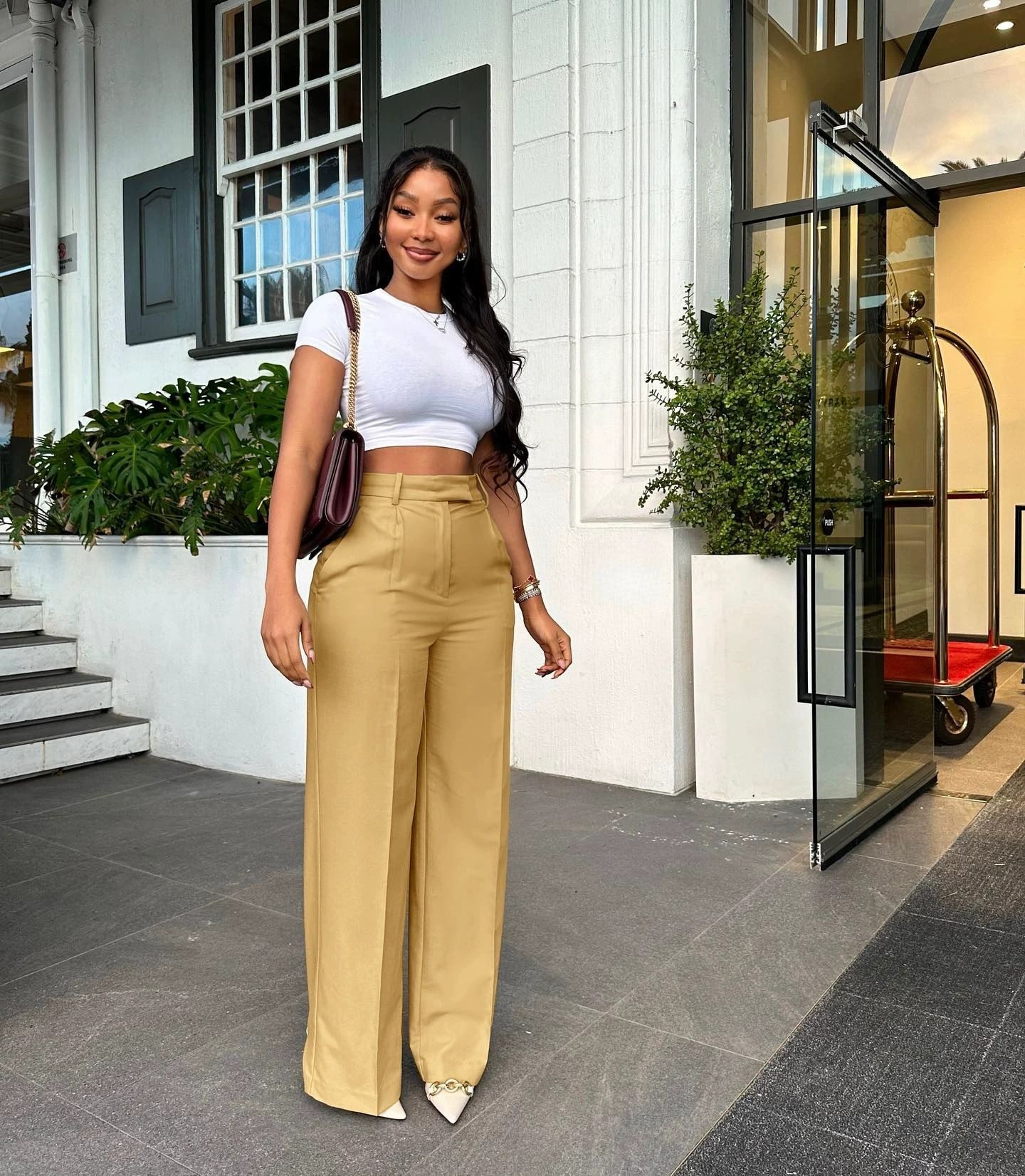 Commuter high-waisted straight-leg pants with a good drape New style women's trousers Wide-leg pants, casual suits, long pants for women