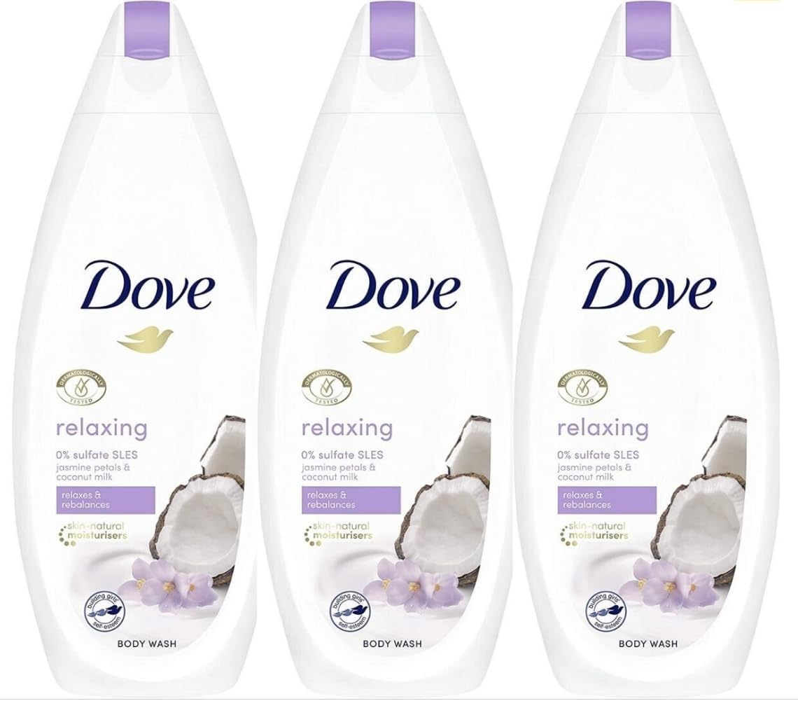 Dove shower gel, relaxing, jasmine petals & coconut milk / 0% SLES - 500 ml