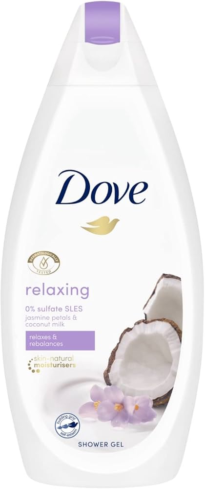 Dove shower gel, relaxing, jasmine petals & coconut milk / 0% SLES - 500 ml