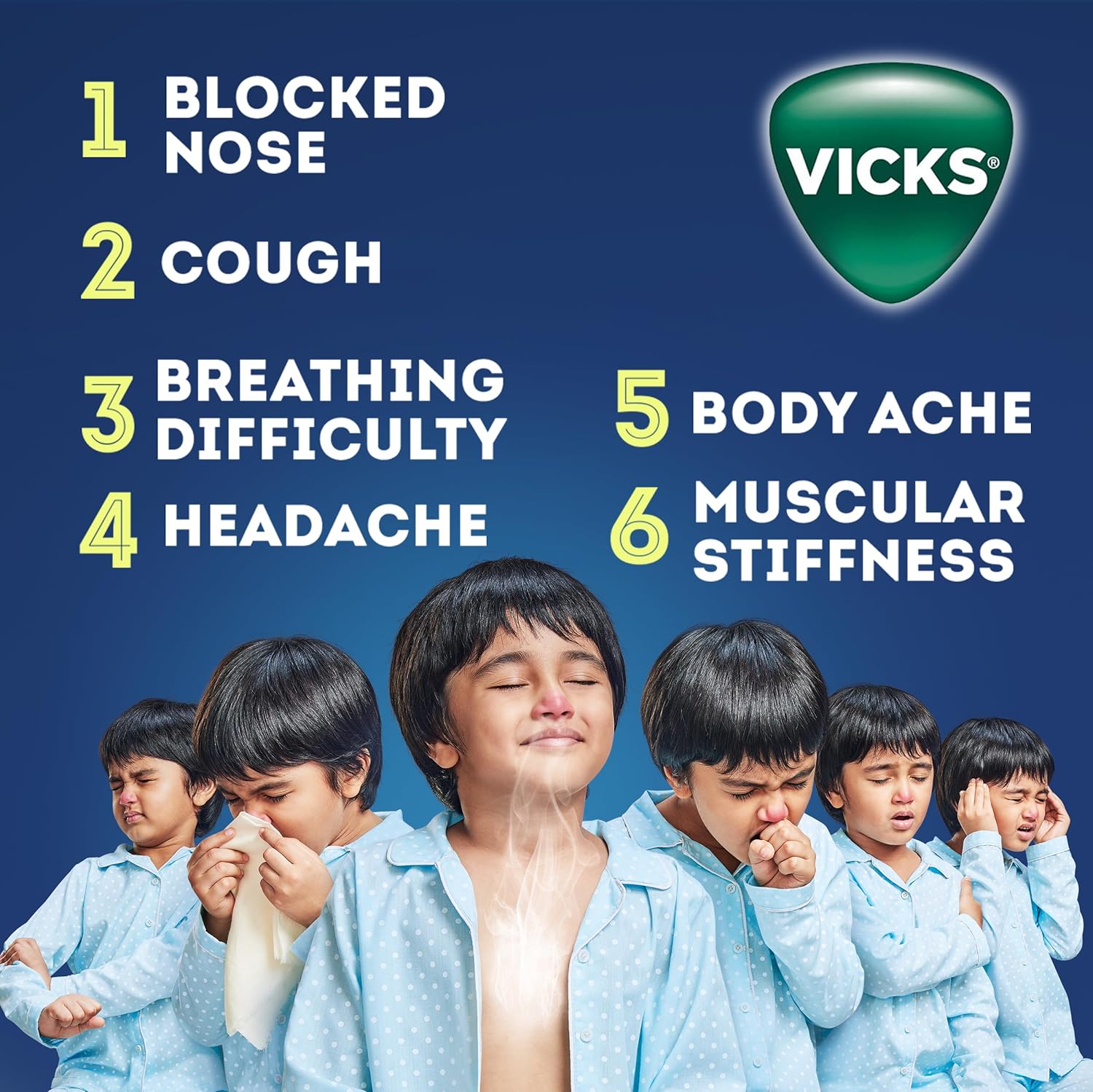 Vicks Vapo Rub with Menthol, Camphor, and Eucalyptus Oil Relieves Cold and Cough, Clears Blocked Nose, 25ml.