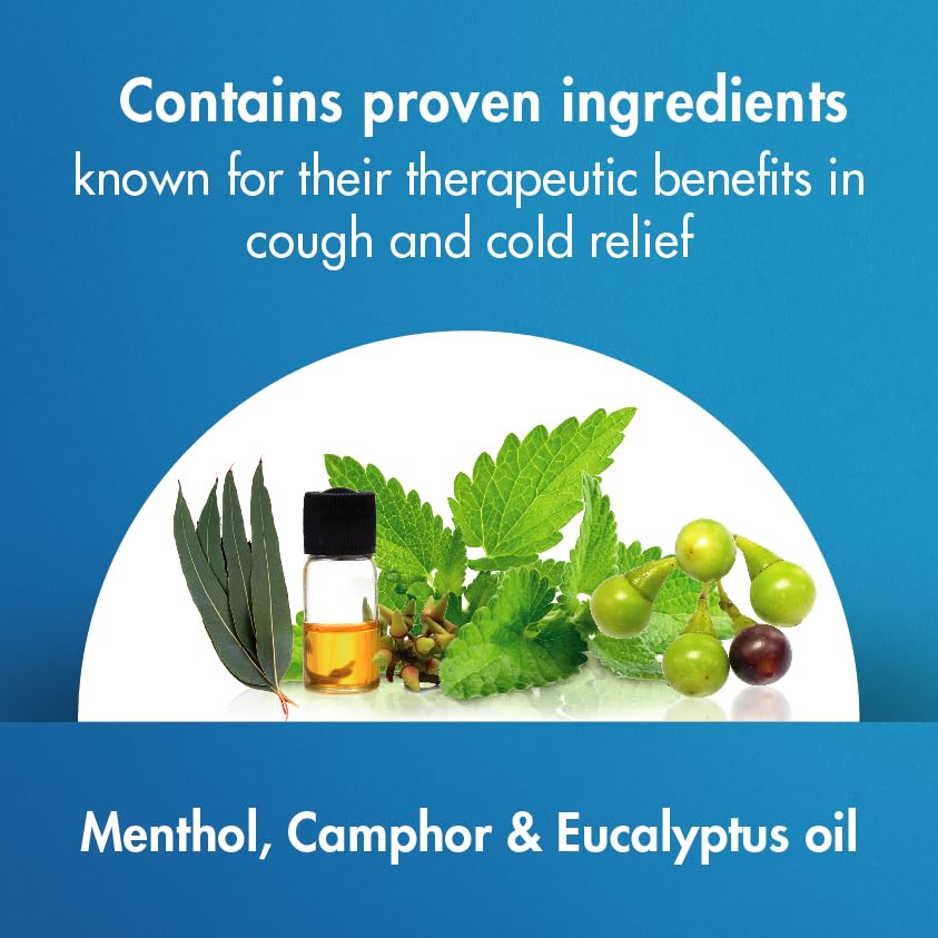 Vicks Vapo Rub with Menthol, Camphor, and Eucalyptus Oil Relieves Cold and Cough, Clears Blocked Nose, 25ml.