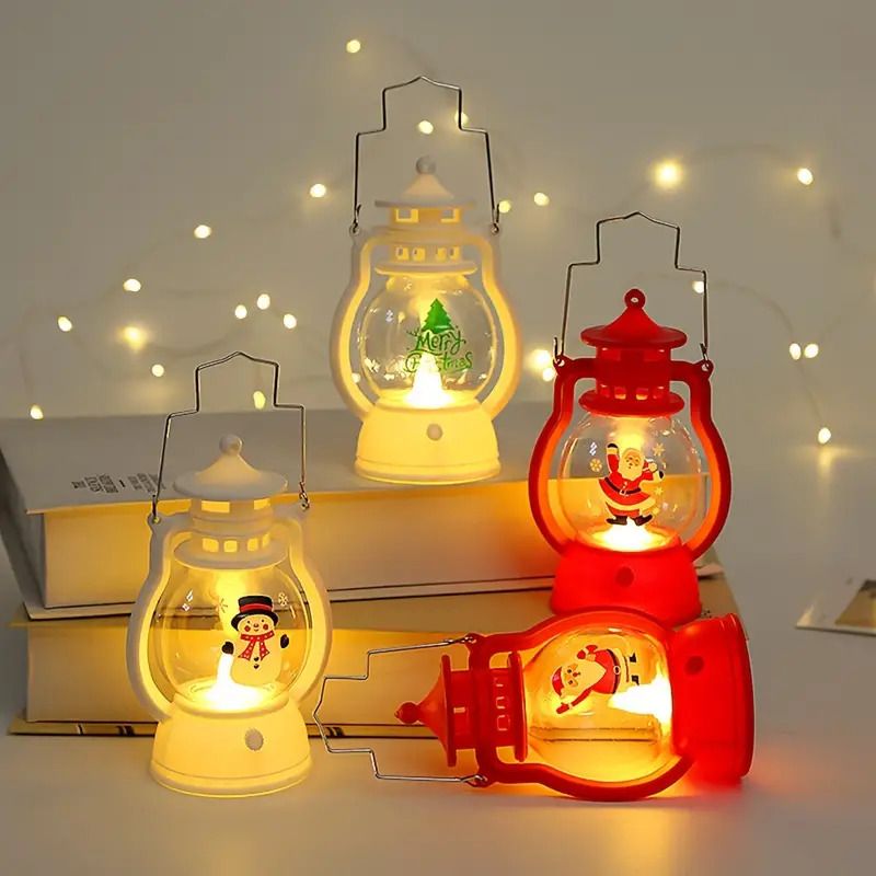 Christmas Night Lights, Christmas Hand-held Lamp, LED Outdoor Hanging Lantern Night Light, Battery Powered, Christmas Lanterns for Xmas Tree Tables, and Home Decor-2 ( PACKS).).omcor.