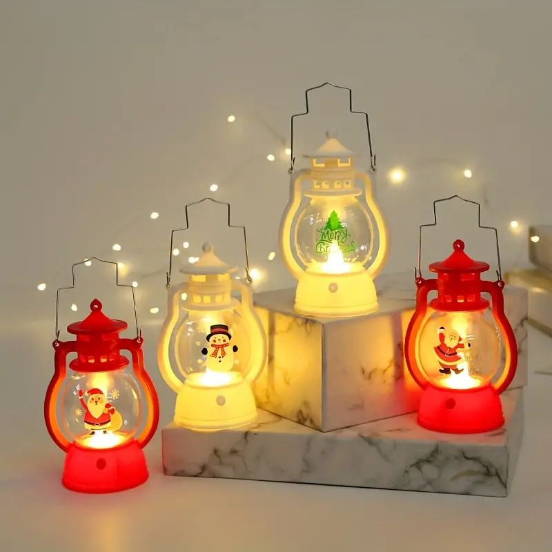 Christmas Night Lights, Christmas Hand-held Lamp, LED Outdoor Hanging Lantern Night Light, Battery Powered, Christmas Lanterns for Xmas Tree Tables, and Home Decor-2 ( PACKS).).omcor.