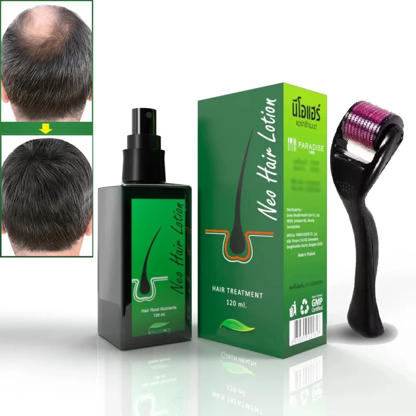 Green Wealth Neo Hair Lotion Hair Treatment Herbs -100% Natural Hair Growth Treatment-120mL + (Free Derma Roller For Hair Growth)