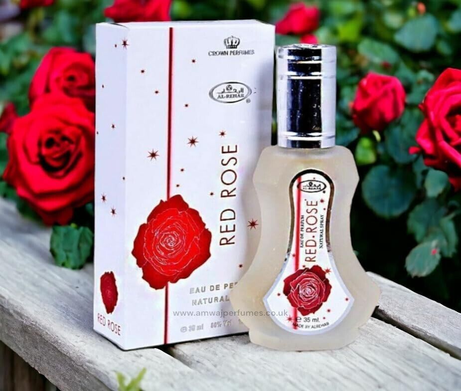 Al Rehab Red Rose, Long-Lasting, Exotic,100% Authentic-Eau de Parfum Spray for Women, Essence of red rose and Taif rose in the top notes- 1.2 Ounce / 35ml.